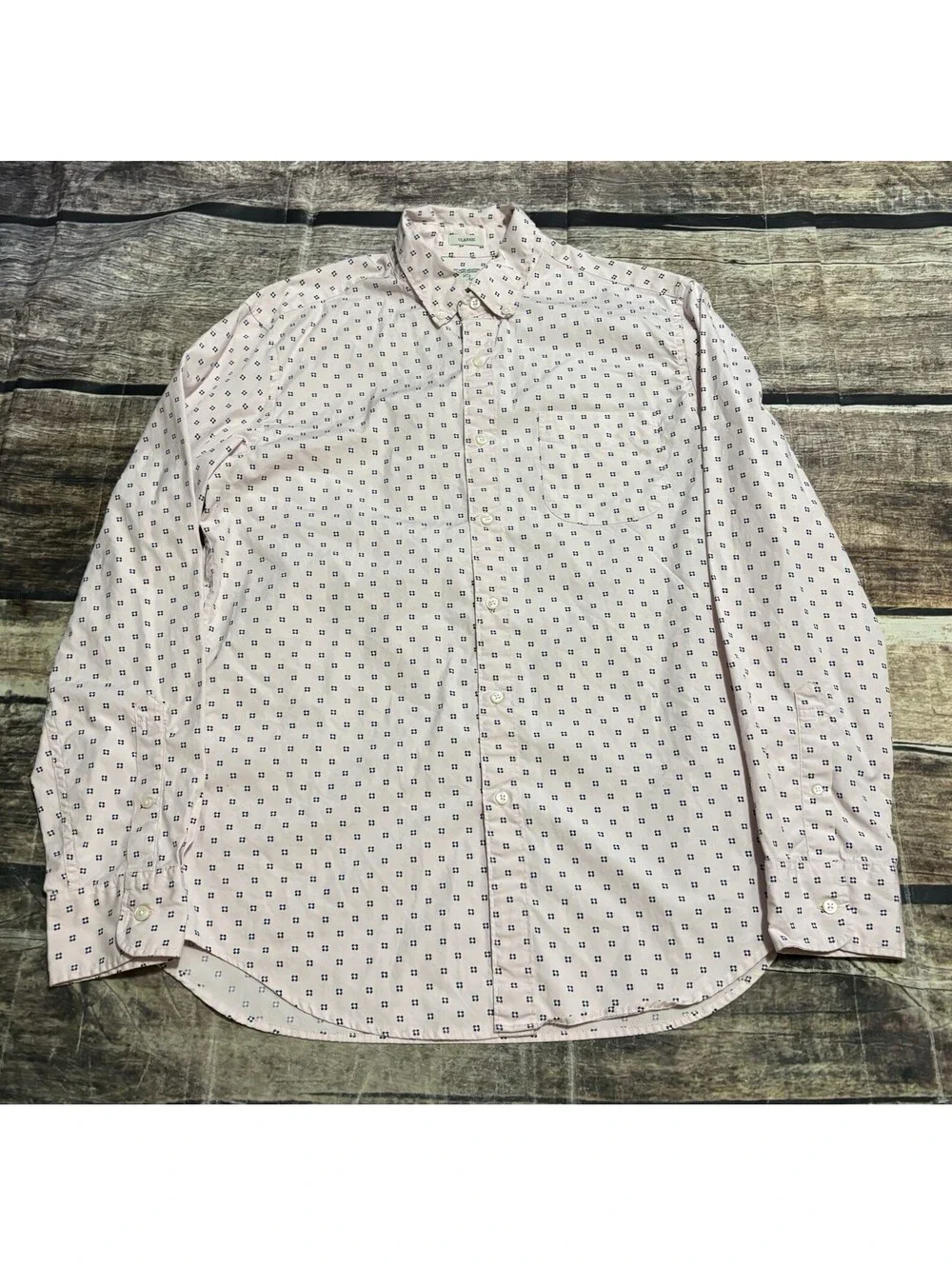 J Crew Shirt Mens Medium Organic Cotton Secret Wash Shirting Floral Classic Fit